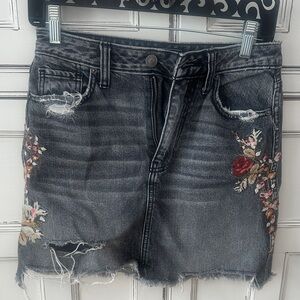 Abercrombie Embroidered Denim Skirt